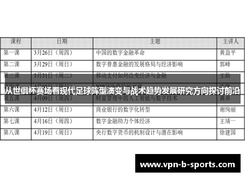 从世俱杯赛场看现代足球阵型演变与战术趋势发展研究方向探讨前沿